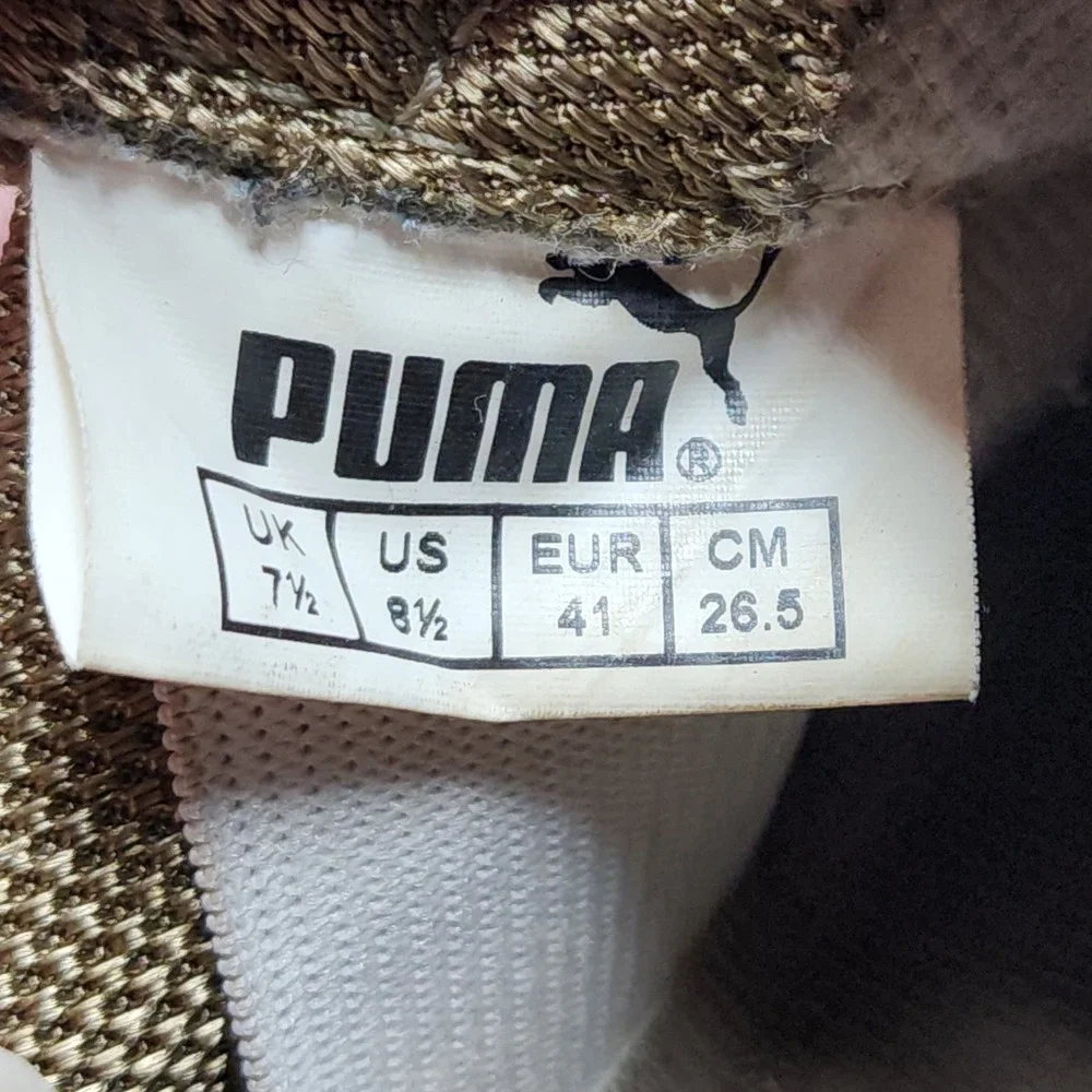 Vtg Puma Mostro‎ Sneakers 8.5 Mens Tan Brown Y2K Cybercore Techwear Shoes Spiked